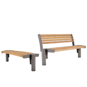 banco público / moderno / de madera / de aluminio
