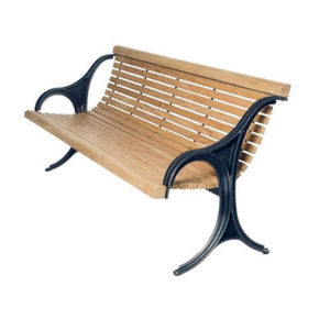 banco público / clásico / de madera / de chapa de acero