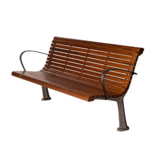 banco público / clásico / de madera / de acero