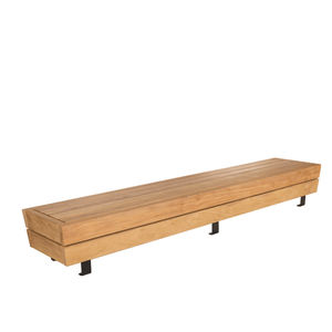 banco público / moderno / de madera / de acero inoxidable