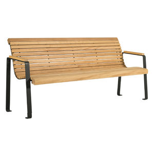 banco público / clásico / de madera / de acero