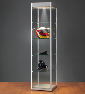 vitrina moderna / de vidrio / de madera / de aluminio anodizado