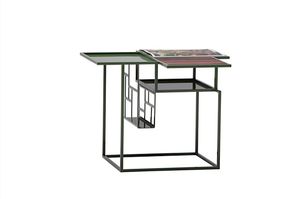 mesita auxiliar moderna / de metal / rectangular