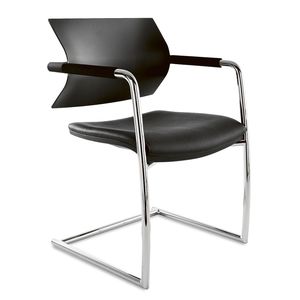 silla de visita moderna / de malla / de poliuretano / de cuero
