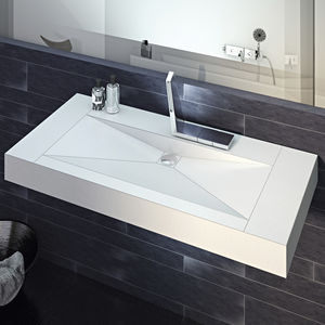 lavabo sobre encimera / rectangular / de poliestireno extruido / de diseño