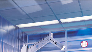 falso techo de fibra mineral / tipo panel / perforado / para sala blanca