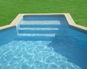 escalera recta / de piscina / de exteriores / con contrahuella