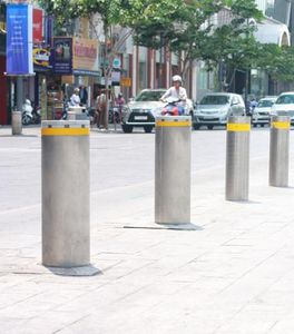bolardo de control de acceso / de metal / fijo / abatible