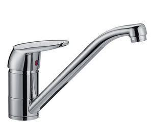 grifo monomando de metal cromado / para cocina / con 1 orificio / de agua fría