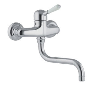 grifo monomando de pared / de metal cromado / para cocina / con 2 orificios