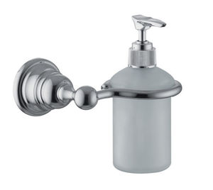 dispensador de jabón de pared / de metal cromado / manual