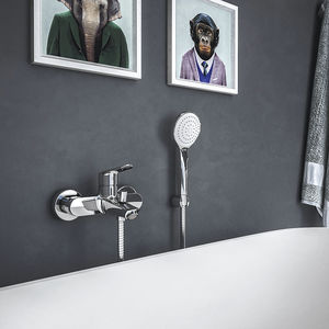 grifo monomando para bañera / de pared / de metal cromado / de latón