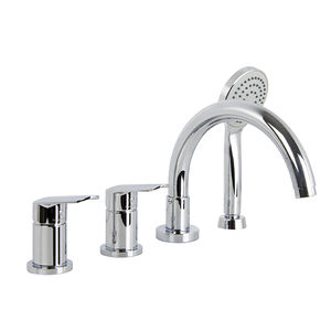 grifo mezclador para bañera / en encimera / de metal cromado / para baño