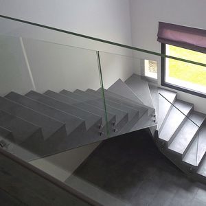 barandilla de vidrio / con paneles de vidrio / de interior / de exterior