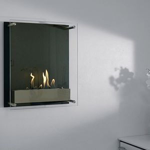 chimenea de bioetanol / moderna / hogar abierto / de pared