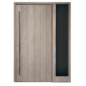 puerta de entrada / abatible / pivotante / de madera maciza