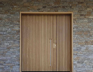 puerta de entrada / pivotante / de madera