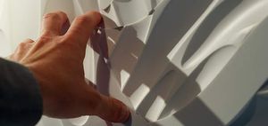panel decorativo de Corian® / de madera maciza / de pared / 3D
