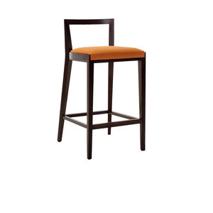 silla de bar moderna / tapizada / de tejido / de madera