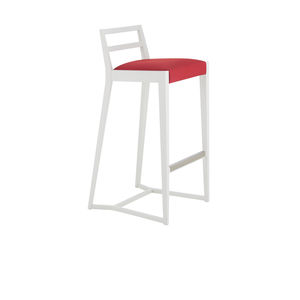 silla de bar moderna / tapizada / patín / de madera