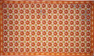 alfombra clásica / con motivos / de lana / rectangular