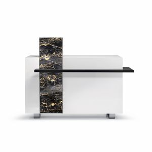 mostrador de recepción modular / de madera / de vidrio acrílico / con luz
