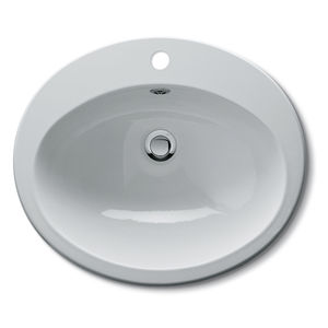 lavabo de empotrar / ovalado / de cerámica / clásico