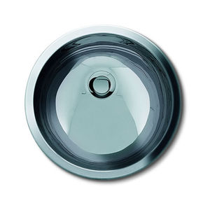 lavabo de empotrar / redondo / de acero inoxidable / moderno