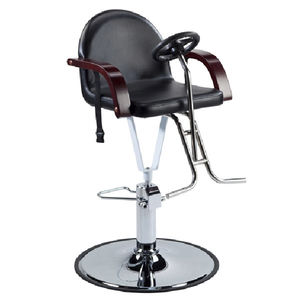 sillón de peluquería de metal / con pie hidráulico / con base central
