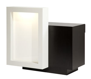 mostrador de recepción de madera / con luz / para peluquería