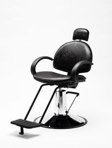 sillón de maquillaje de metal / de cuero artificial / con reposacabezas / con reposapiés