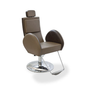 sillón de peluquería de acero / con reposacabezas / con reposapiés / con patas en forma de estrella