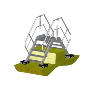 escalera recta / con peldaños de metal / estructura de metal / sin contrahuellas