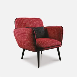 sillón moderno / de tejido / de haya / tapizado
