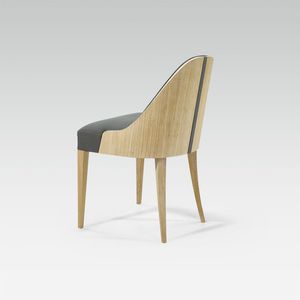silla moderna / tapizada / de tejido / de roble