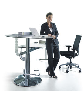 escritorio de acero inoxidable / moderno / para el sector servicios / ajustable en altura