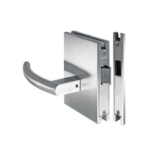 manilla para puerta de cristal / de acero inoxidable / moderna / con cerradura integrada