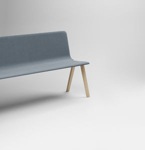 banco moderno / de madera / con respaldo / tapizado