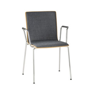 silla moderna / tapizada / con reposabrazos / apilable