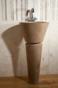 lavabo de pie / rectangular / de piedra / moderno