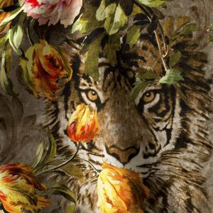 tela de tapicería / con motivos animales / poliester FR / de algodón