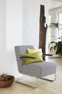 sillón moderno / de madera maciza / de tela / de cuero