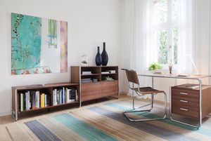 escritorio de madera / de acero / de diseño Bauhaus / para uso profesional
