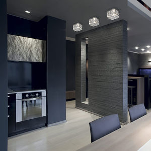 plafón moderno / cuadrado / de vidrio / LED