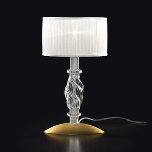 lámpara de mesa / moderna / de cristal / de tejido