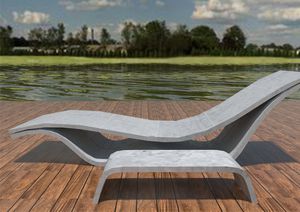conjunto de mesa y silla moderno / de hormigón / de interior / de exterior