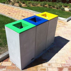 cubo de basura público / de acero COR-TEN® / de acero inoxidable / de hormigón