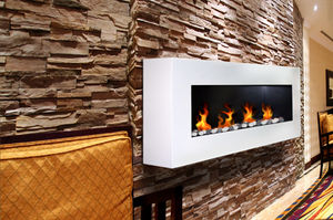 chimenea de bioetanol / moderna / hogar abierto / de pared