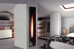 chimenea de gas / moderna / hogar cerrado / de pared