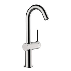 grifo monomando para lavabo / de metal cromado / para baño / con 1 orificio